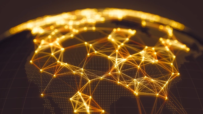 Digital network globe